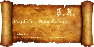 Bajári Maurícia névjegykártya